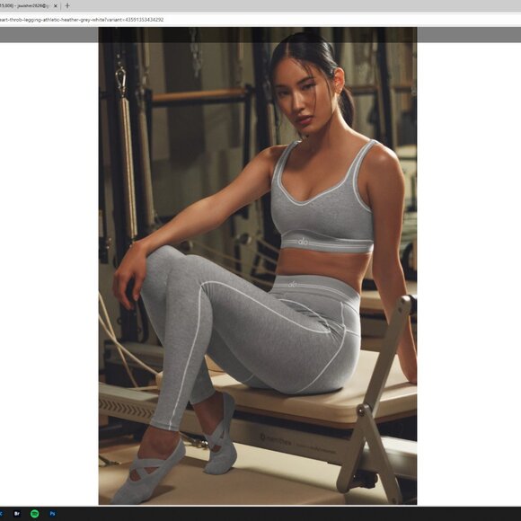 Alosoft High Waist Heart Throb Legging Grey SMALL - Picture 2 of 6